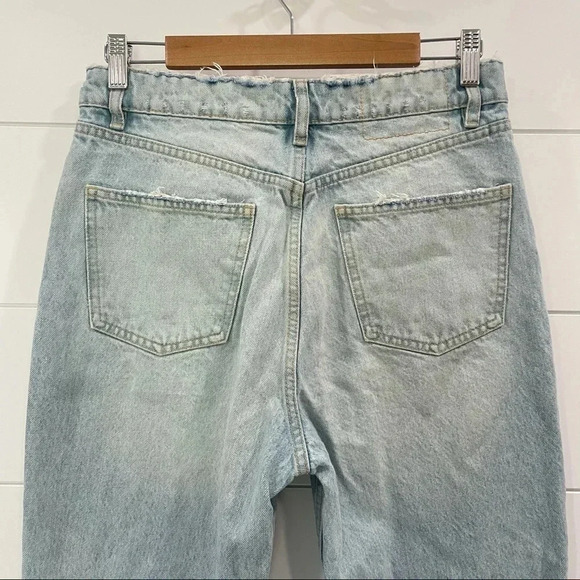Zara Light Wash Distressed Mom Jeans Size 8 - Picture 7 of 9